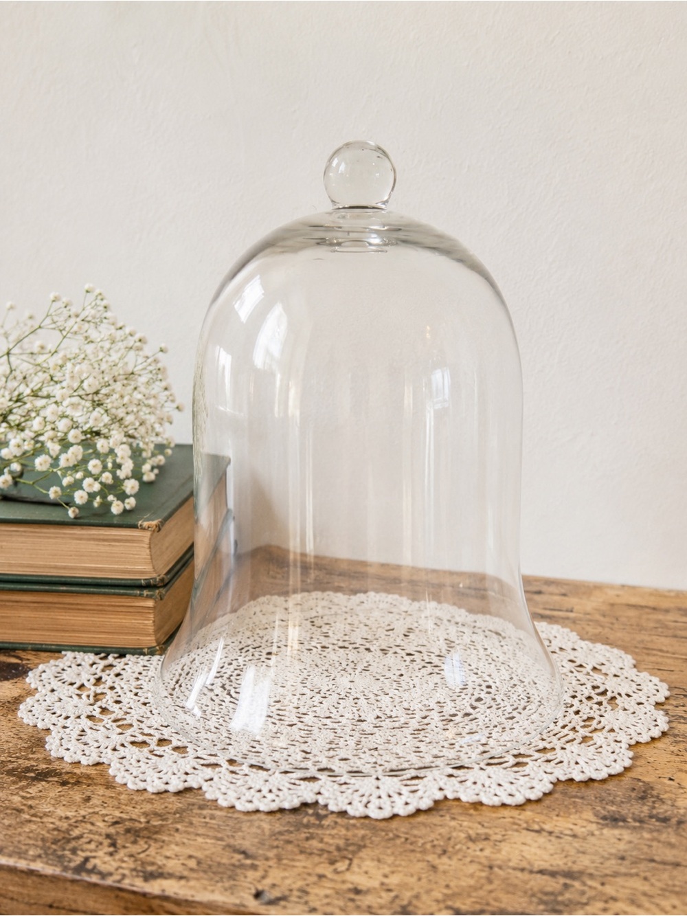 Large Clear Glass Cloche Bell Jar Dome Display Cover Apothecary Terrarium 11”